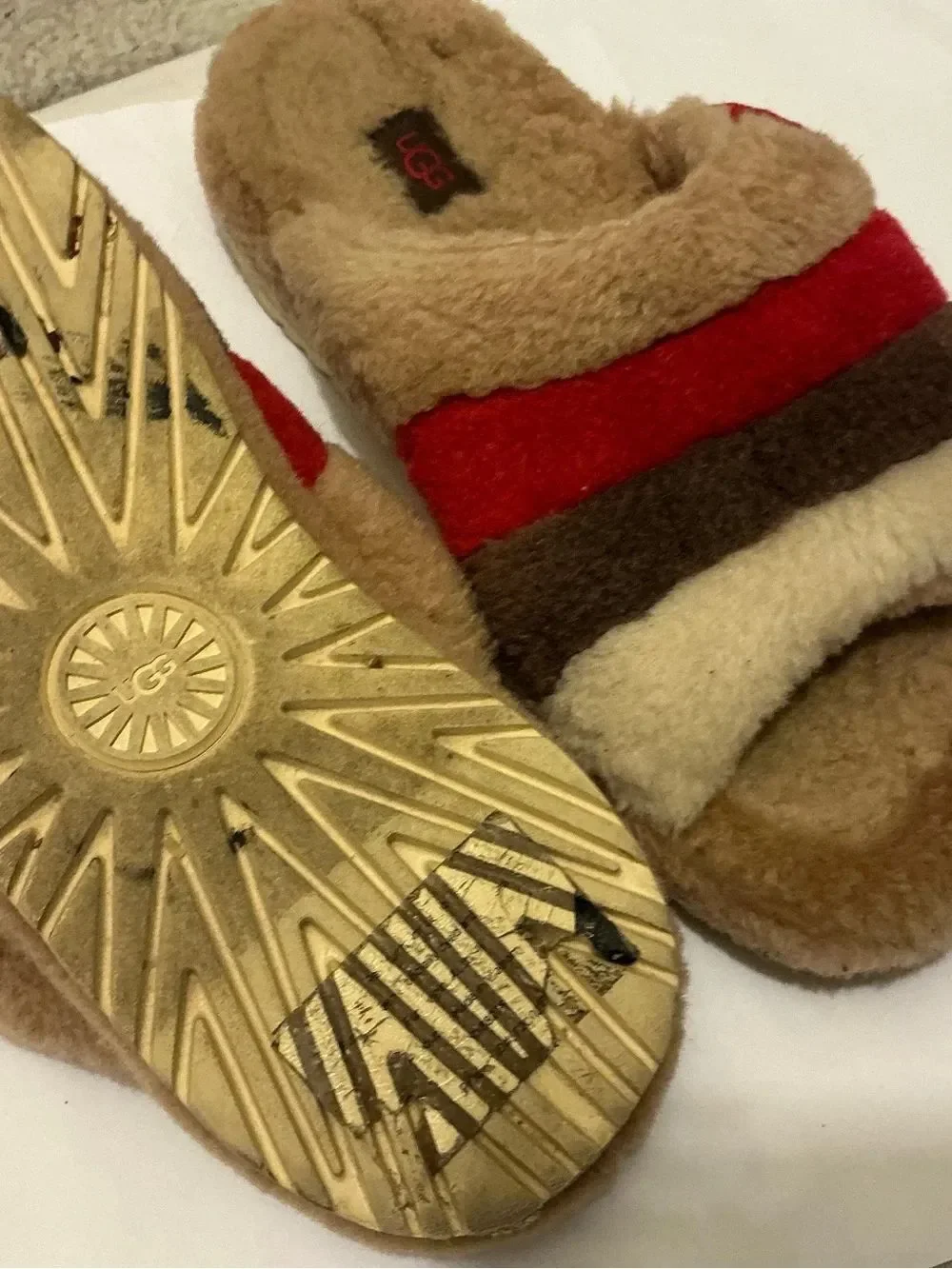 UGG Plush men shoes sandals Australian real fur size 8